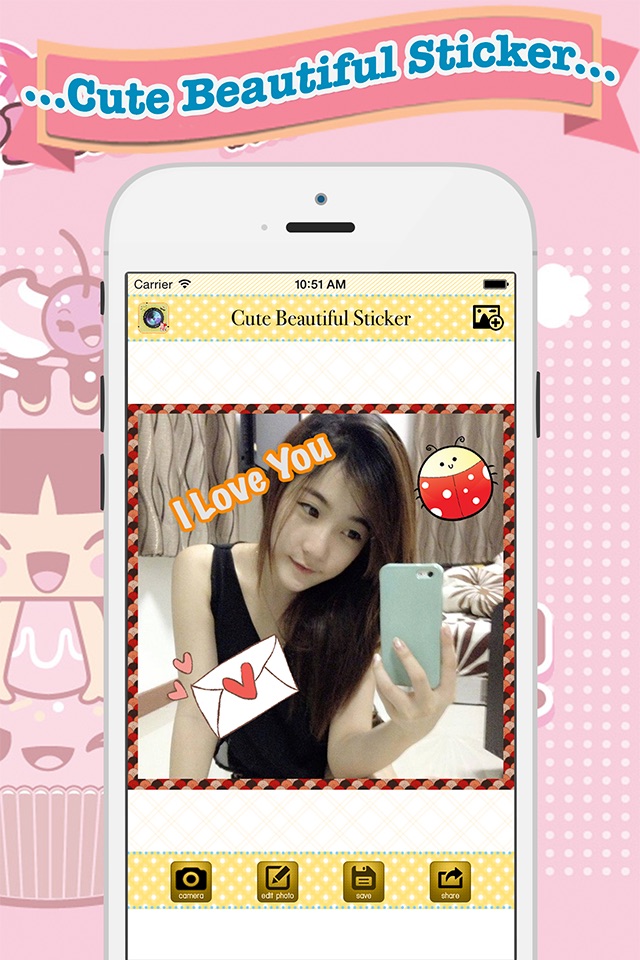 Cute Beautiful Sticker - photo editor, filters, effects, camera plus frames for your screenshot 2