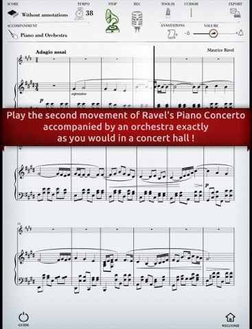 Ravel – Concerto en sol, 2ème mouvement (partition interactive pour piano) screenshot 2