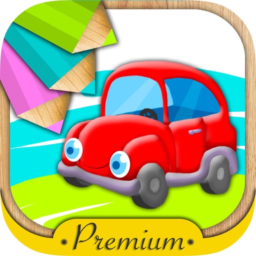 Cars for painting and coloring with magic marker - PREMIUM icon