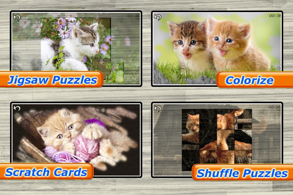 Cute Cats - Real Cat and Kitten Picture Jigsaw Puzzles Games for Kids screenshot 2