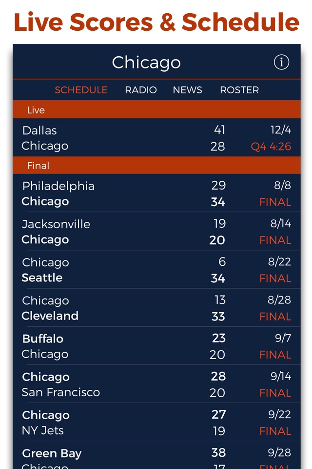 Chicago Football Radio & Live Scores screenshot 3