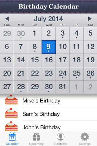 Birthday Reminder & Calendar+ screenshot 2