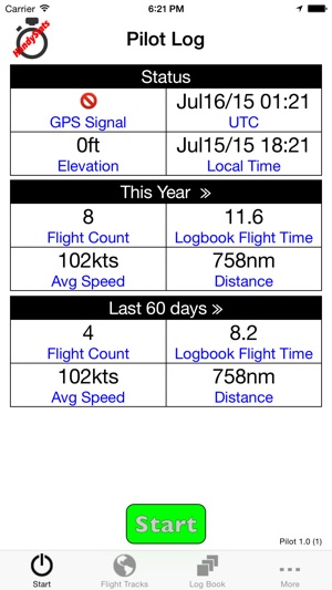 HandyStats Pilot Logbook