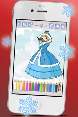 Game screenshot Drawings to paint princesses at Christmas seasons. Princesses coloring book hack