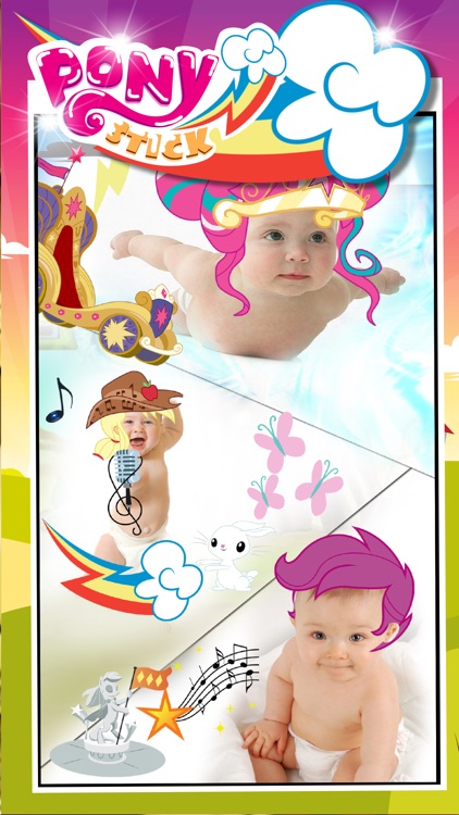 Manga & Anime Sticker Camera Pony "Photo Booth Dress Up in Style For Rainbow"