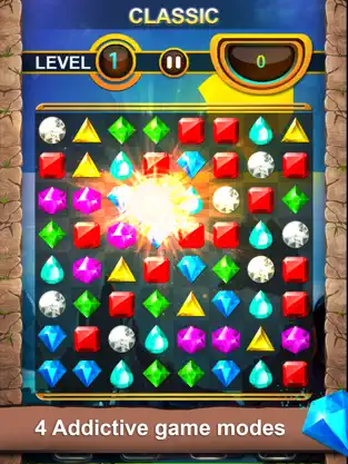 Captura de Pantalla 4 Joyas Misiones - Match-3 clásico juego de puzzle iphone