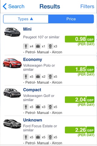 Comparison Car Hire screenshot 2