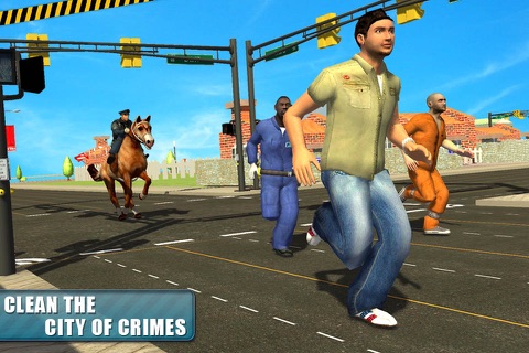 Police Horse Crime City Chase - Clean City from robbers and criminals set free in town screenshot 4