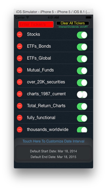 Total Returns Including Dividends - Stock Market Charts - ETFs Mutual Funds Return Calculator ReturnFinder