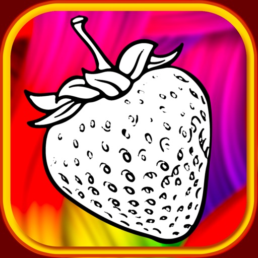 Fruit Coloring Book Pastel Crayon Strawberry and Pineapple show iOS App