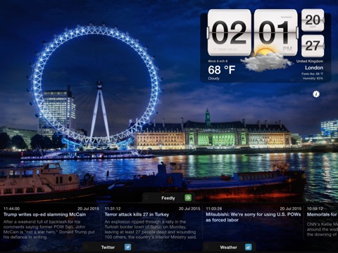 Night Stand for iPad - Free Alarm Clock, Weather & Social Reader screenshot 2