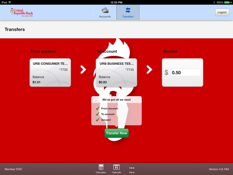 URB Mobile Banking for iPad screenshot-3