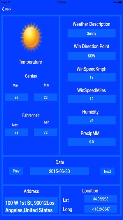 Local Weather Conditions