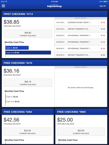 Bridgewater Savings for iPad screenshot 2