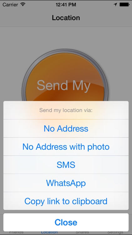 No Address - Send My Location