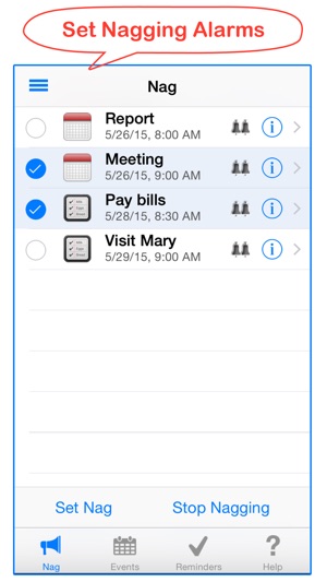 Nag - Repeating Alerts for Events + Task