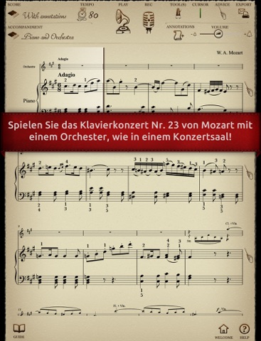 Play Mozart – Concerto pour piano n° 23 (partition interactive pour piano) screenshot 2