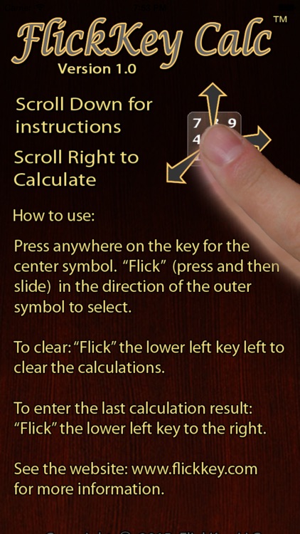 FlickKey Calc for Watch