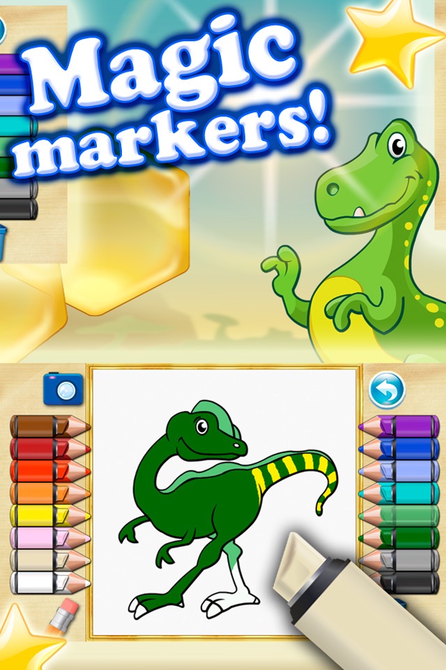 Coloring books for toddlers HD - Colorize jurassic dinosaurs and stone age animals screenshot 3
