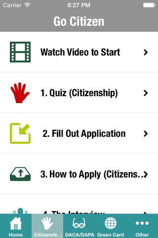 GoCitizen Mobile App – Information about Immigration, Citizenship, Naturalization, Green Card, DACA, DAPA screenshot 2