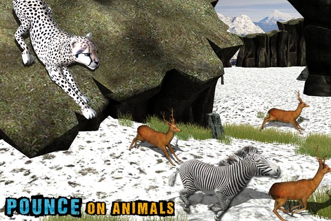 Wild Snow Leopard Simulator 3D – Big Cat Hunting & Chasing Wildlife Animals on Mountains screenshot 3