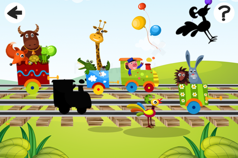 A Find the Shadow Game for Children: Learn and Play with Animals Boarding a Train screenshot 4
