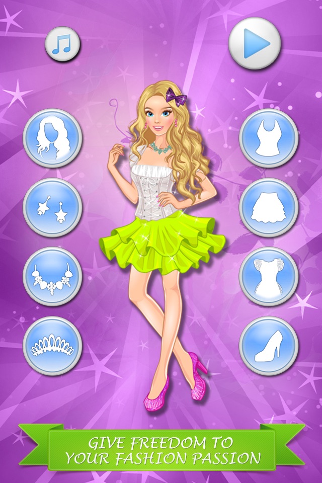 Princess Dresses: beauty salon game for girls and kids who love makeover and make-up screenshot 3