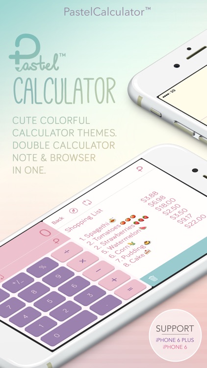 Pastel Calculator FREE - Cute Calculator Themes Design with Double Calculator Note Browser and Widget