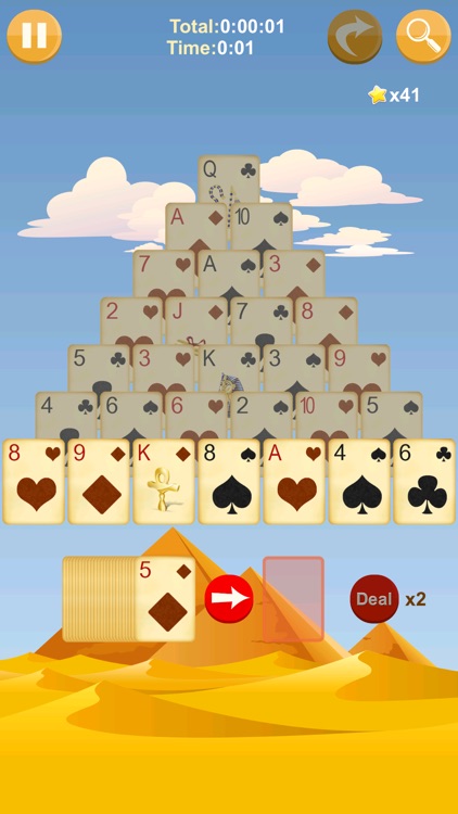 Pyramid Solitaire - A classical card game with new adventure mode screenshot-1