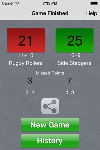 Rugby Union Score Keeper Lite screenshot 2