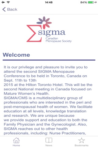 SIGMA Menopause Conference screenshot 2