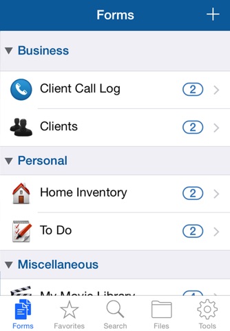 Tap Forms Lite Organizer and Secure Database screenshot 2