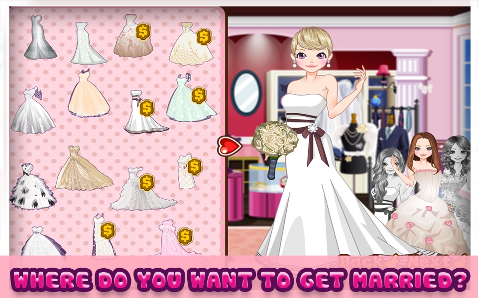 Paris Wedding - Dress up and make up game for kids who love wedding and fashion screenshot 4
