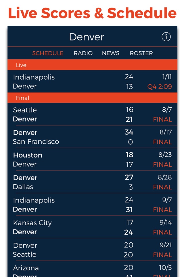 Denver Football Radio & Live Scores screenshot 3