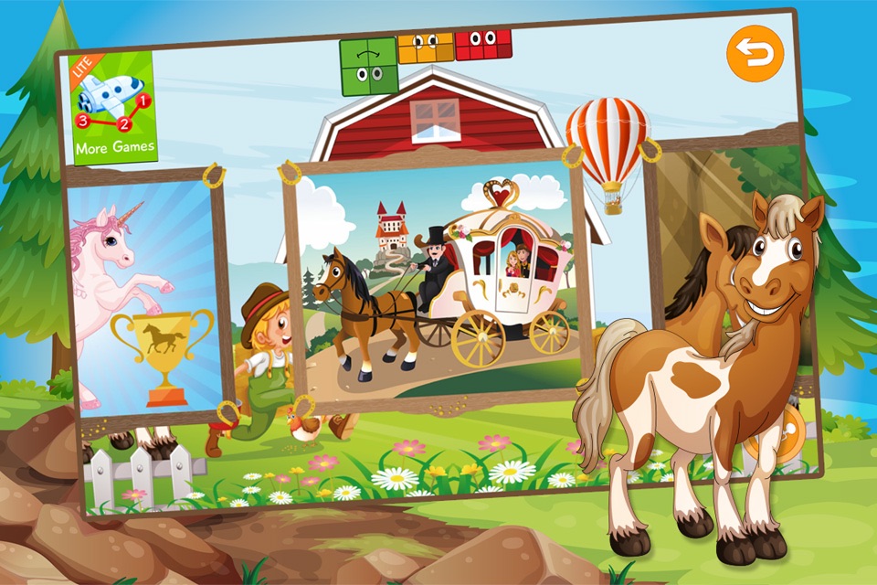 Kids Sliding Puzzle Horses free screenshot 2