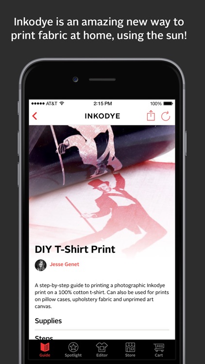 Inkodye: Print Fabric with Light