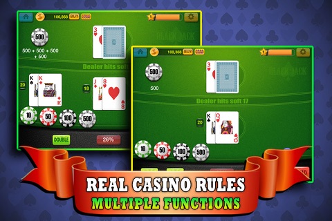 Blackjack 21 Rush - Play Online Casino and Number Card Game for FREE ! screenshot 2