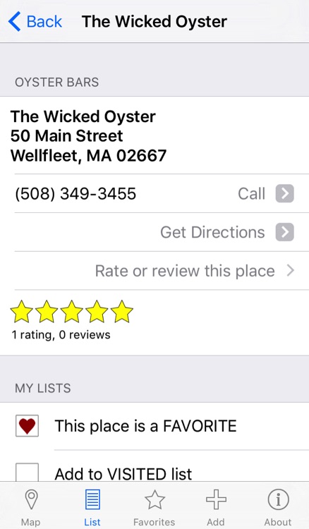 Oyster Bar Locator