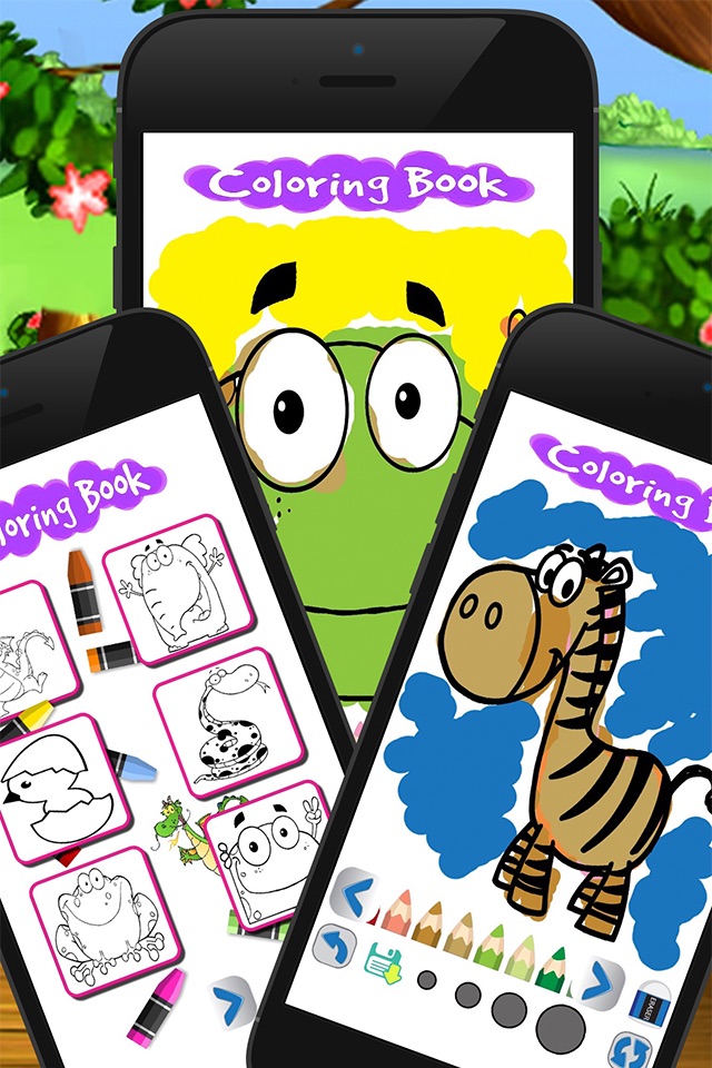 cartoon coloring draw book art game for kid screenshot 3