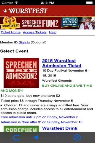 Wurstfest Mobile App screenshot 2