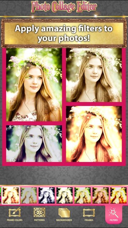 Photo Collage Editor - Retouch & Stitch Pics in Girly Grid Layouts with Borders