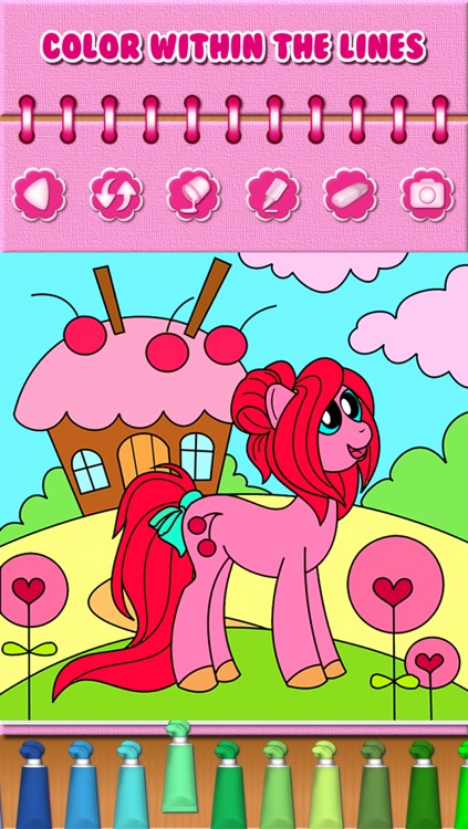 Pony Princess Coloring Book Kids Games for Little Preschool Toddler Girls