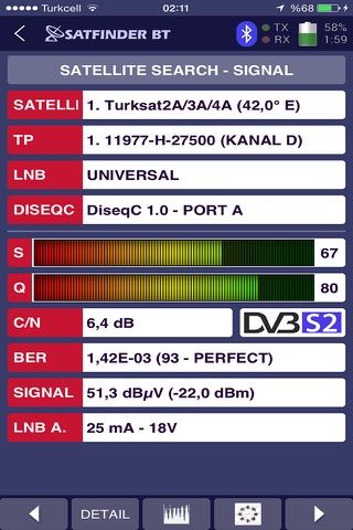 SATFINDER BT DVB-S2 screenshot 2