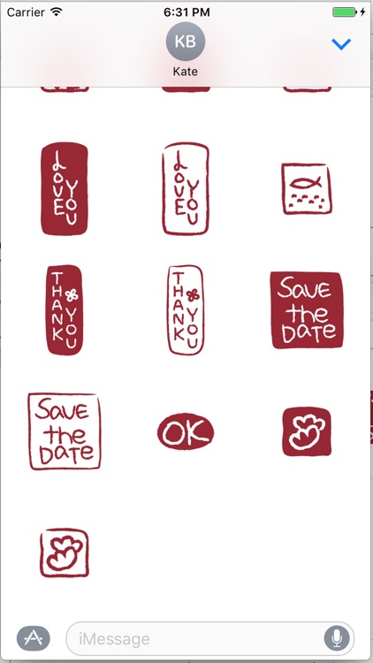Red Seals - Asian Signatures, Stamp Stickers