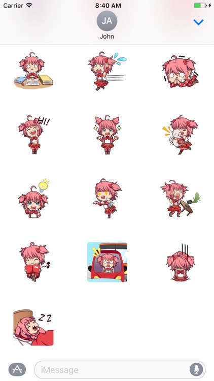 Small Pink Girl sticker pack for iMessage screenshot-3