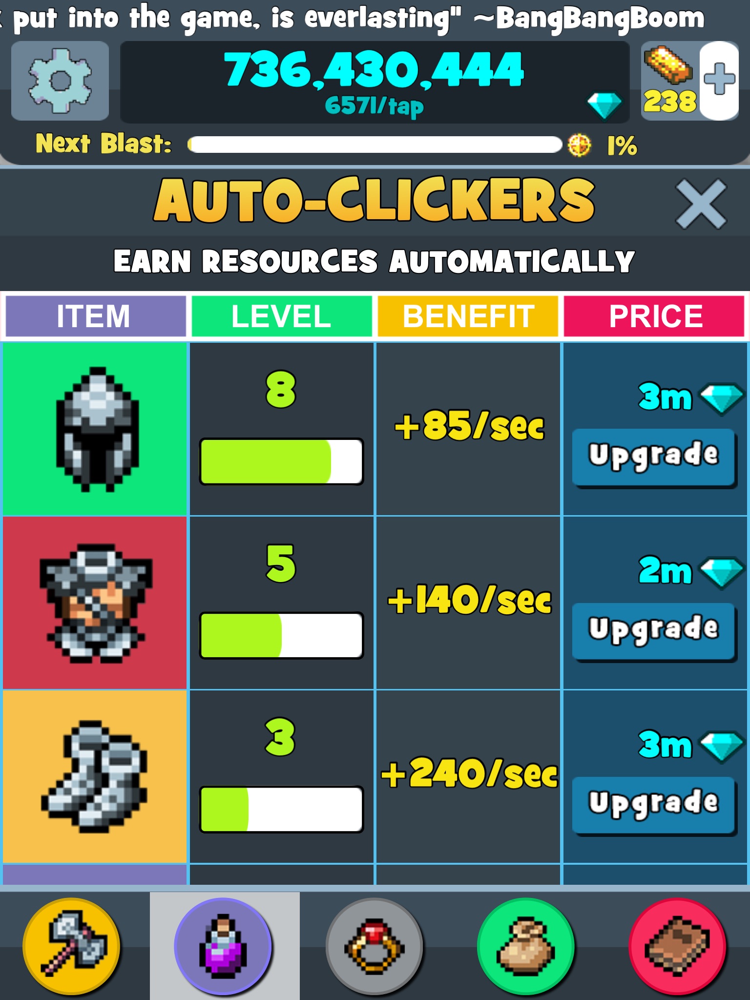 Mine Clicker - Pickaxe Block Mining Idle Games, Clicker Games screenshot 4