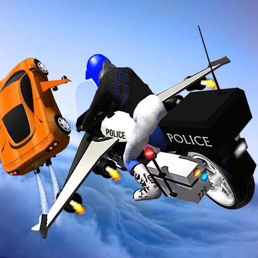 City Criminal vs Flying Police Bike Rider Crime 3D icon
