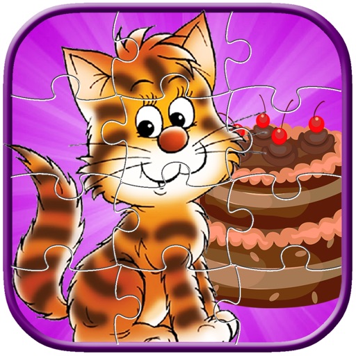 Crazy Cat Shop Cake Jigsaw Puzzle Game For Kids Icon