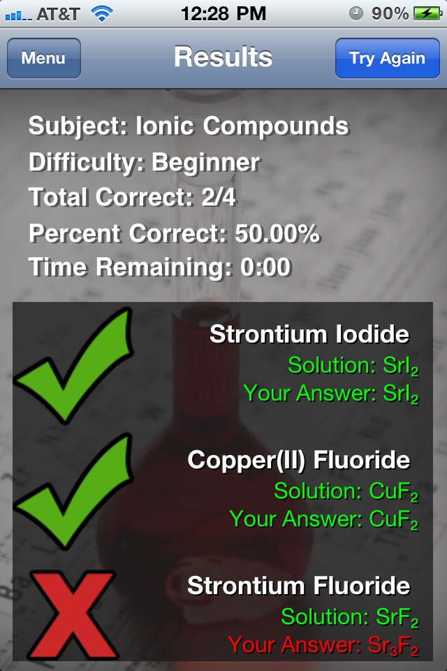 Chemistry Formula Practice screenshot 4