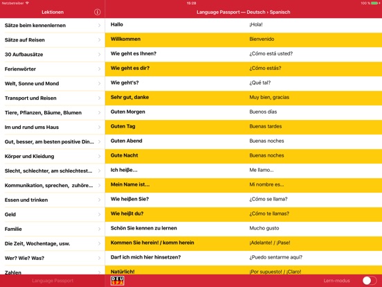 Schnellkurs Spanisch | Spanisch Lern-App für iPad & iPhone